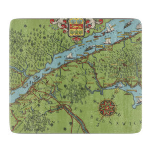 Gaspe Peninsula, Canada Map Cutting Board