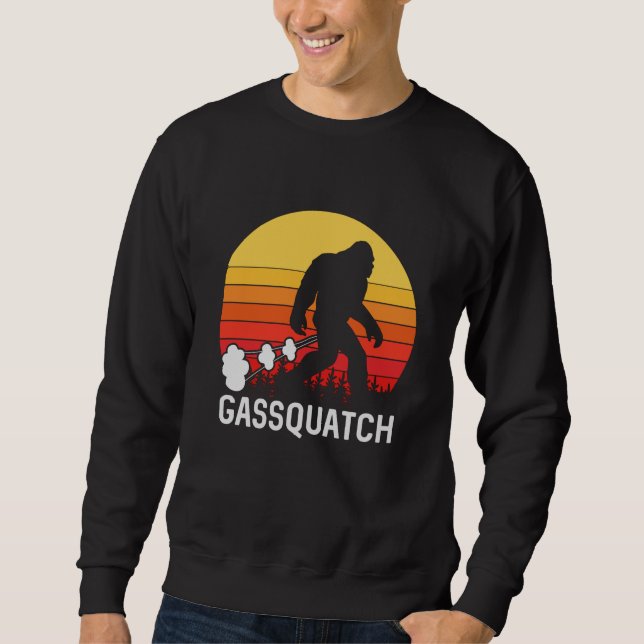 GASSQUATCH Bigfoot Retro fart Design Sweatshirt (Front)