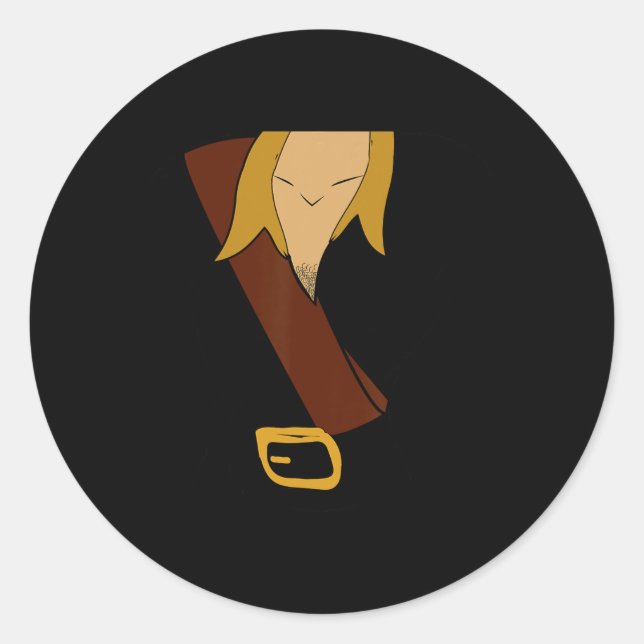 Gaston Halloween Costume Fun  Classic Round Sticker (Front)