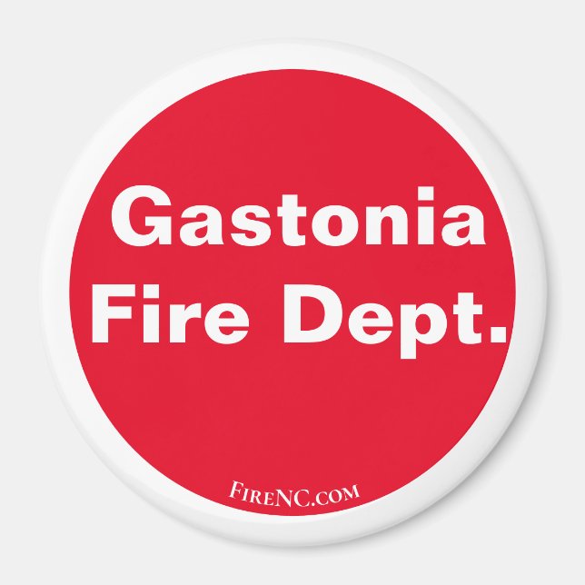Gastonia Fire Dept. Red/White Magnet (Front)