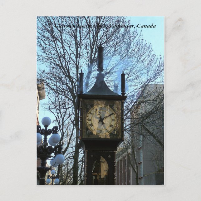 Gastown Steam Clock, Vancouver, Canada Postcard (Front)