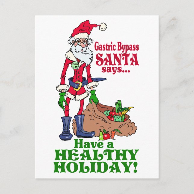 Gastric Bypass Santa Holiday Postcard (Front)