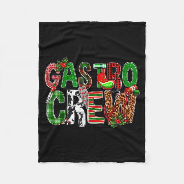 Gastro Crew Christmas Nurses Xmas Pajamas Pjs Wome Fleece Blanket (Front)