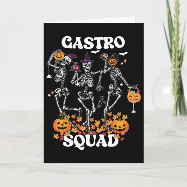 Gastro Squad Halloween Skeleton Dancing Endoscopy  Card (Front)