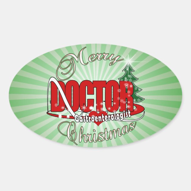Gastroenterologist DOCTOR CHRISTMAS Oval Sticker (Front)