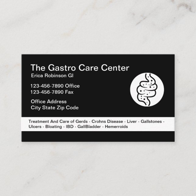 Gastroenterologist Intestinal Theme Business Card (Front)