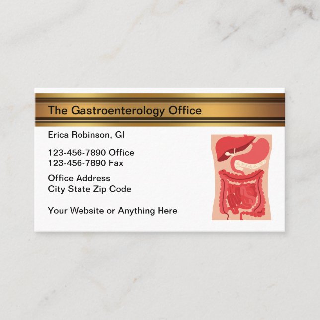 Gastroenterologist Office Gastroenterology  Business Card (Front)