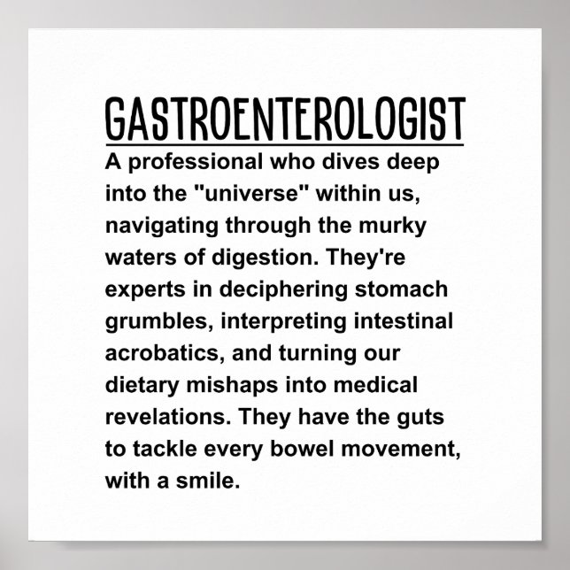 Gastroenterologist Poster (Front)