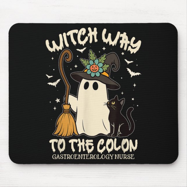 Gastroenterology Nurse Halloween Endo Nurse Ghost  Mouse Pad (Front)