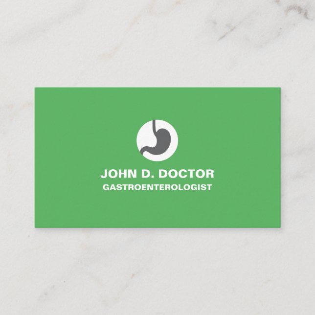 Gastrology or gastrologist green business card (Front)