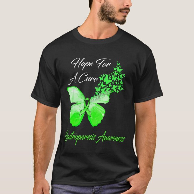 Gastroparesis Awareness Hope For A Cure Butterfly  T-Shirt (Front)