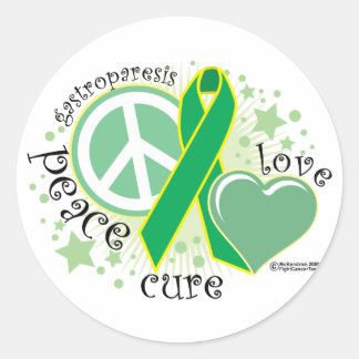Gastroparesis Peace Love Cure Classic Round Sticker