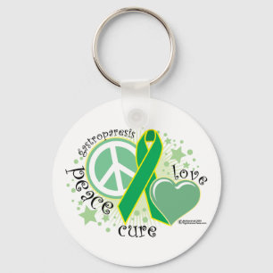 Gastroparesis Peace Love Cure Key Ring
