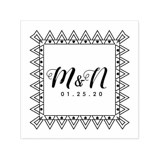 Gatbsy Vintage Wedding Logo Initials Self-inking Stamp (Design)