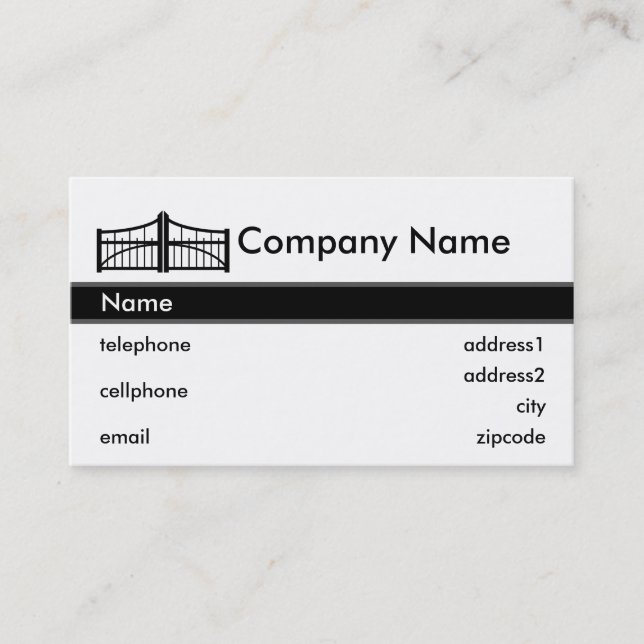 Gate Business Card Design (Front)