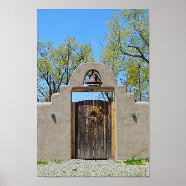 Gate in an Adobe Wall, New Mexico Poster (Front)