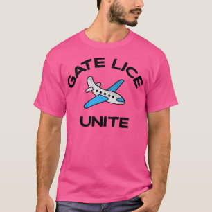 Gate Lice Unite Frequent Flyer Message With Cartoo T-Shirt
