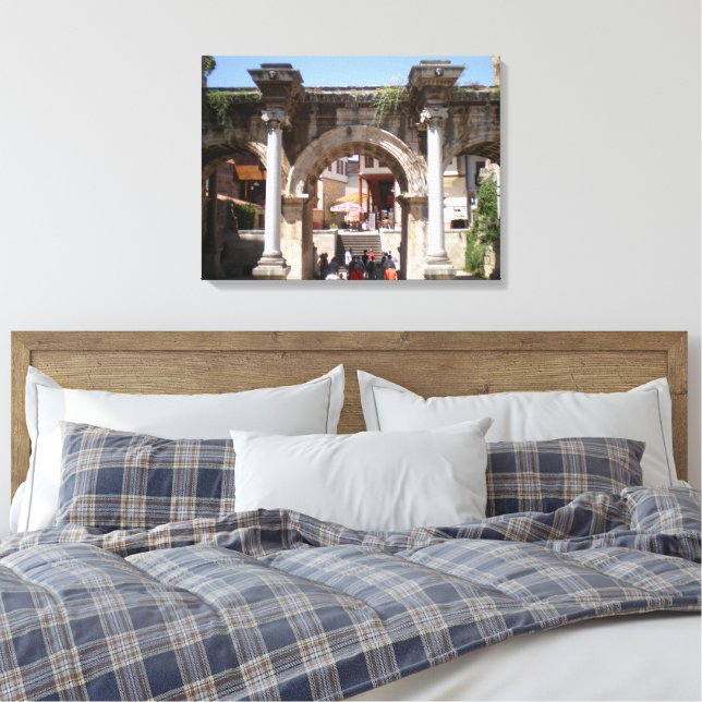 Gate of the Roman Emperor Hadrian Canvas Print (Insitu(Bedroom))