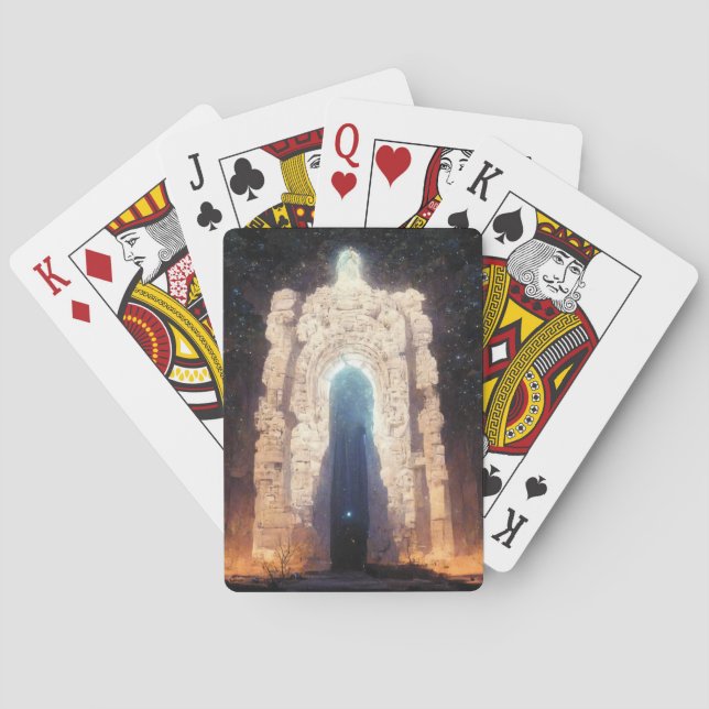 Gate To Eternity Fantasy Sci-Fi Art Playing Cards (Back)