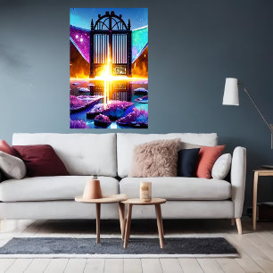 Gate to the afterlife   AI Art  Poster