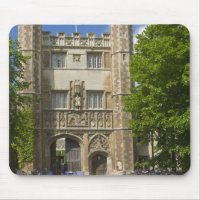Gate to Trinity College and rows of bicycles,