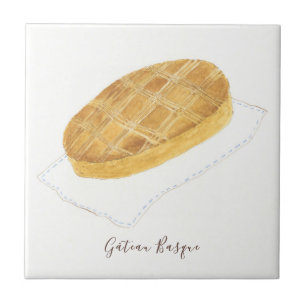 Gâteau Basque watercolor Tile