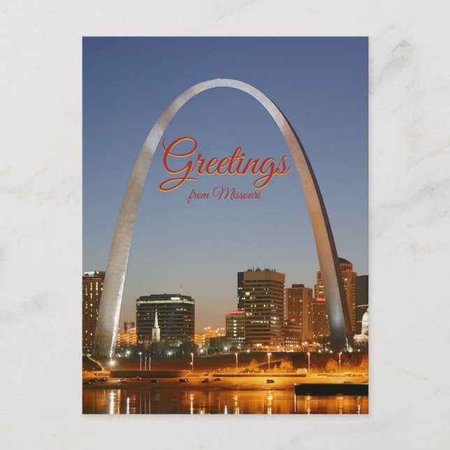 Gateway Arch Greetings from Missouri Postcard (Front)