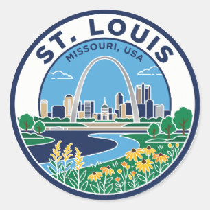 Gateway Arch Missouri Classic Round Sticker