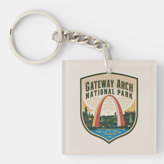 Gateway Arch National Park Badge  Key Ring (Front)
