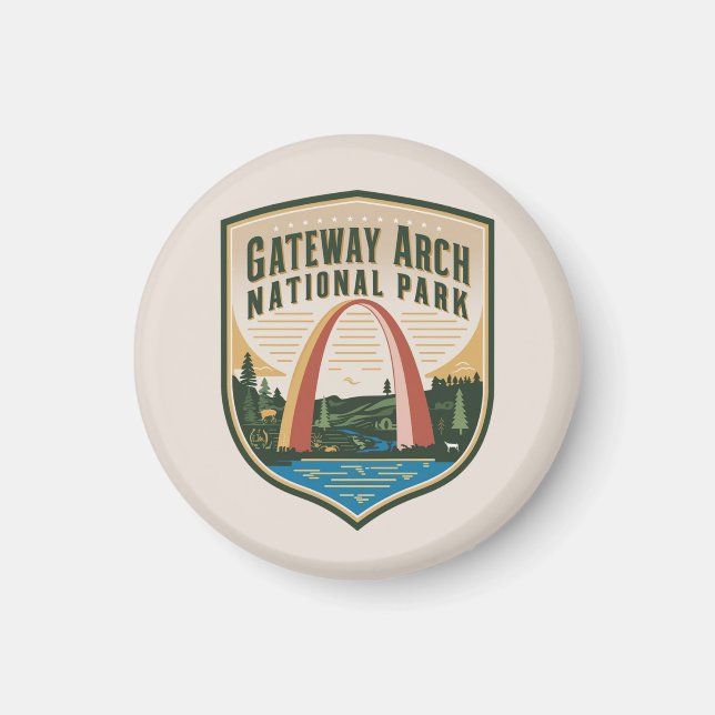 Gateway Arch National Park Badge  Magnet (Front)