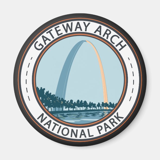 Gateway Arch National Park Badge Magnet (Front)