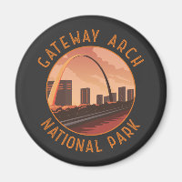 Gateway Arch National Park Retro Distressed Circle