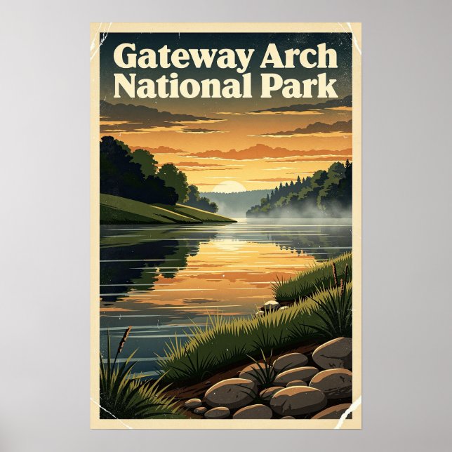Gateway Arch National Park Retro Poster (Front)