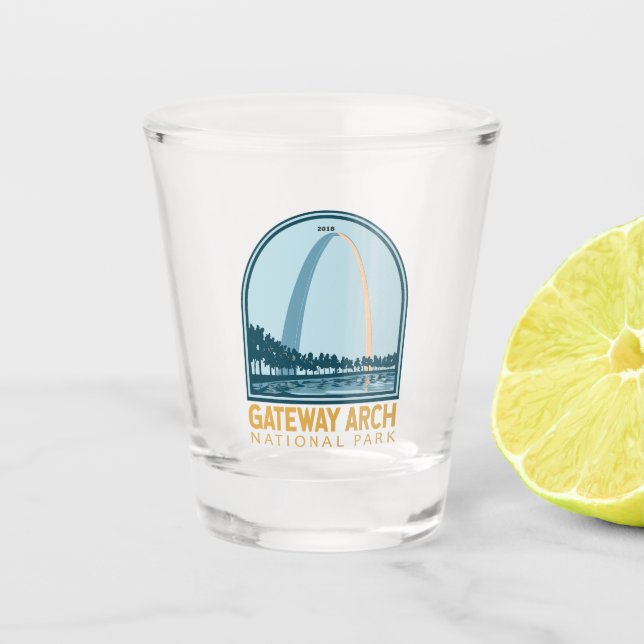 Gateway Arch National Park Vintage Shot Glass (Front)