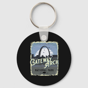 Gateway Arch National Park Vintage Travel Vacation Key Ring