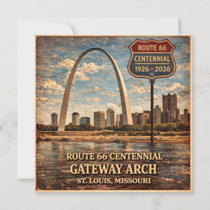 Gateway Arch Route 66 St Louis Travel Greeting