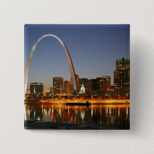 Gateway Arch St. Louis Mississippi at Night 15 Cm Square Badge