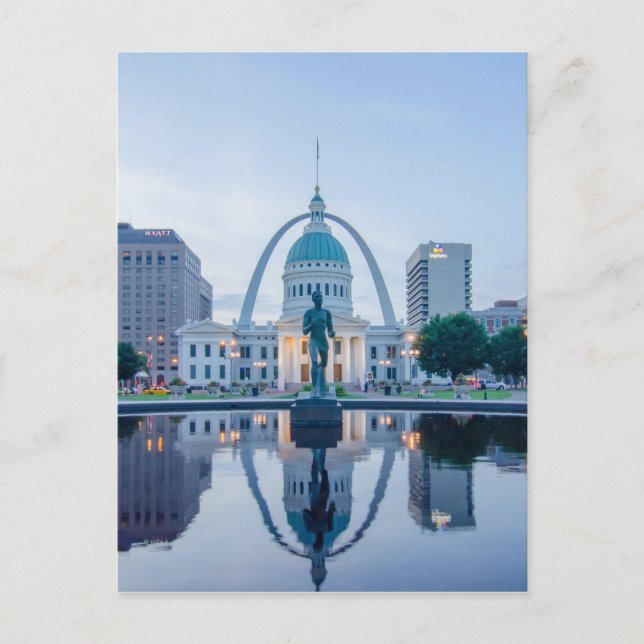 gateway arch st.louis missouri skyline at night postcard (Front)