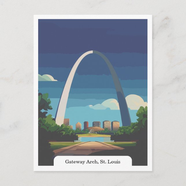 Gateway Arch, St. Louis, Missouri Travel Vintage Postcard (Front)