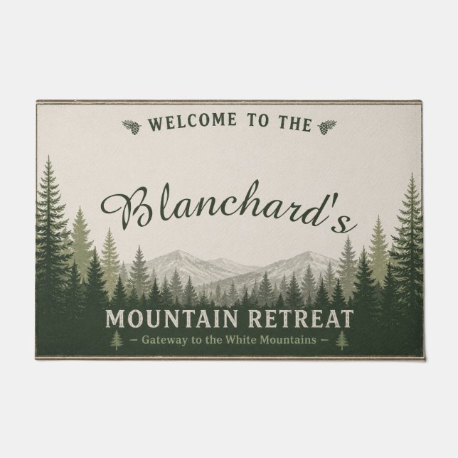 Gateway White Mountains Retreat Personalised Doormat (Front)