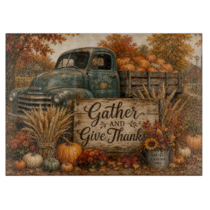Gather and Give Thanks Pumpkins Harvest Cutting Board
