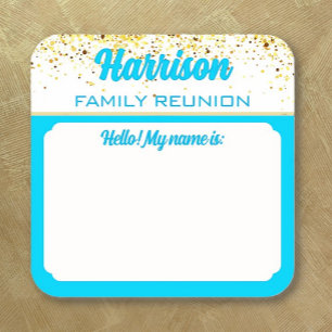 Gather! Family Reunion name tag stickers