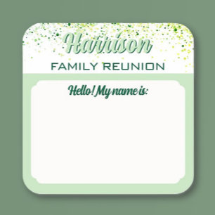 Gather! Family Reunion name tag stickers