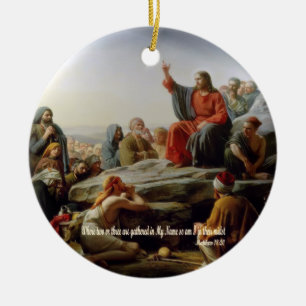 Gather in My Name - Matt 18:20 Scripture Ceramic Tree Decoration