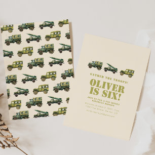 Gather the Troops Military Birthday Invite