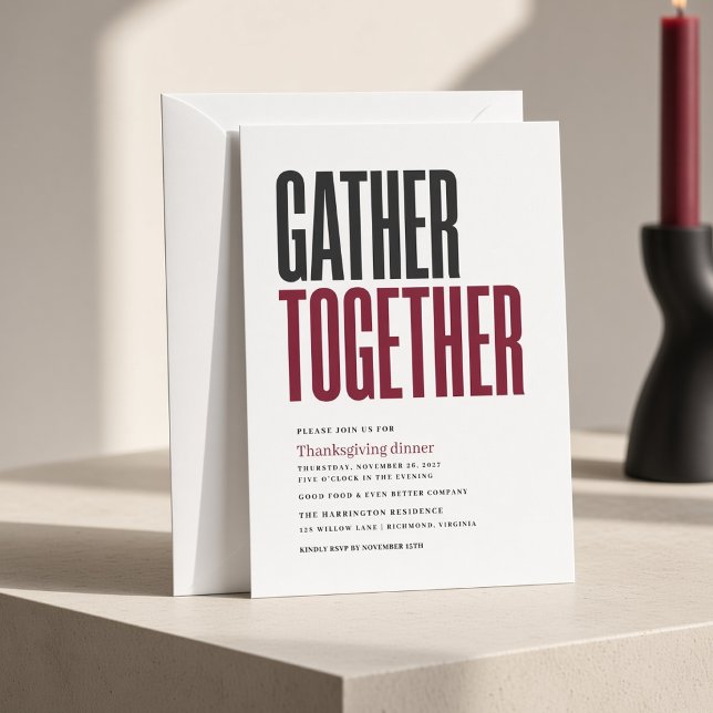 Gather Together Thanksgiving Dinner Invitation (Creator Uploaded)