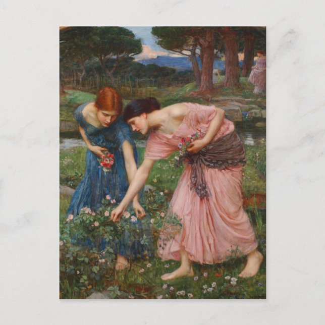 Gather Ye Rosebuds by John W. Waterhouse Postcard (Front)
