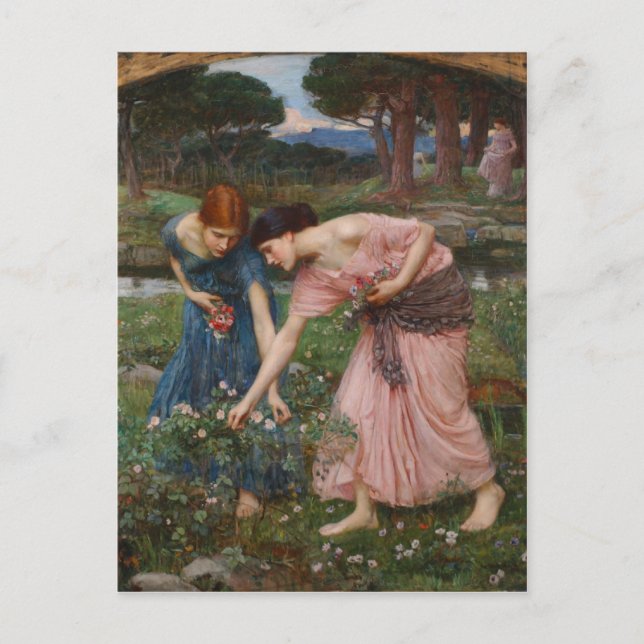 Gather Ye Rosebuds While Ye May - Waterhouse Postcard (Front)