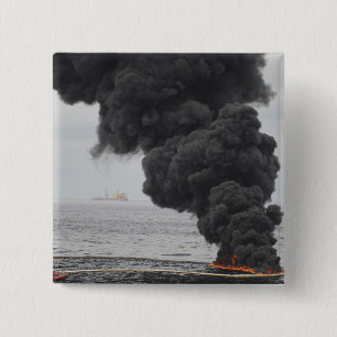 Gathered concentrated oil burns 15 cm square badge