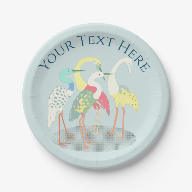 Gathered Cranes Paper Plate (Front)